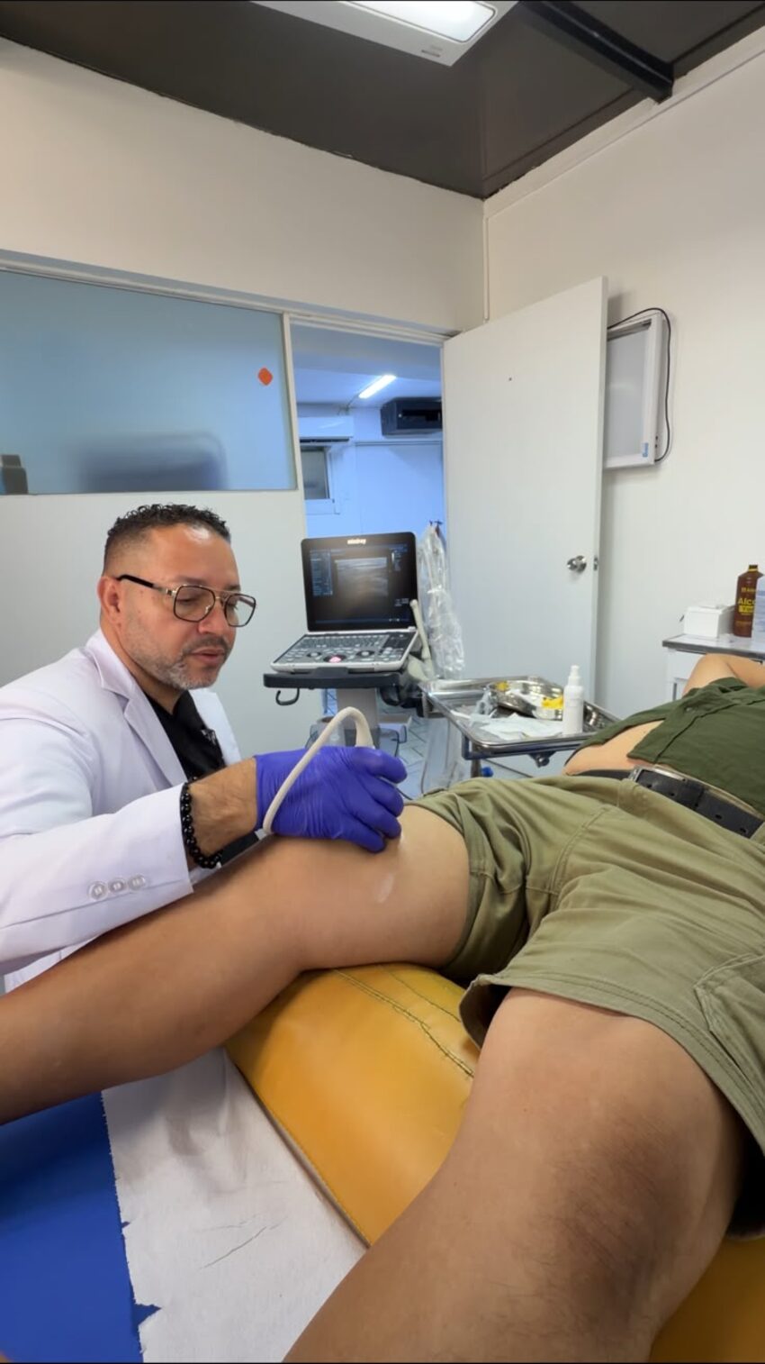 Aplicación de PRP en rodilla guiada por ecografía